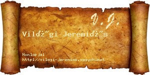 Világi Jeremiás névjegykártya